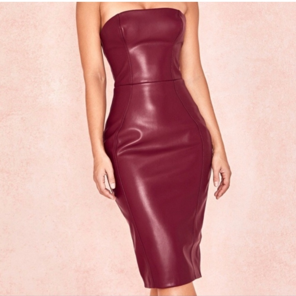 House of CB Wine Saskia Dress